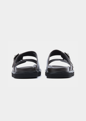 DOUBLE BUCKLE RESORT SANDAL - Dark Brown