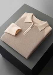 NOBA TWO TONE ZIPPER SWEATER POLO