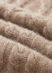 PURE CASHMERE CABLE HALF ZIP SWEATER
