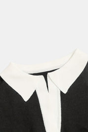 Contrast Trim Collared Polo Tank Top