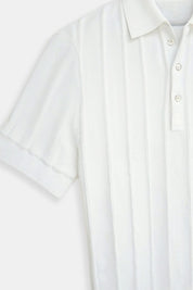 Vertical Striped Button Up Polo