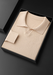 PREMIUM CASHMERE BUTTONLESS SWEATER POLO