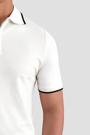 NOBA Knitted Quarter Zip Golf Polo