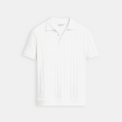 Vertical Striped Button Up Polo